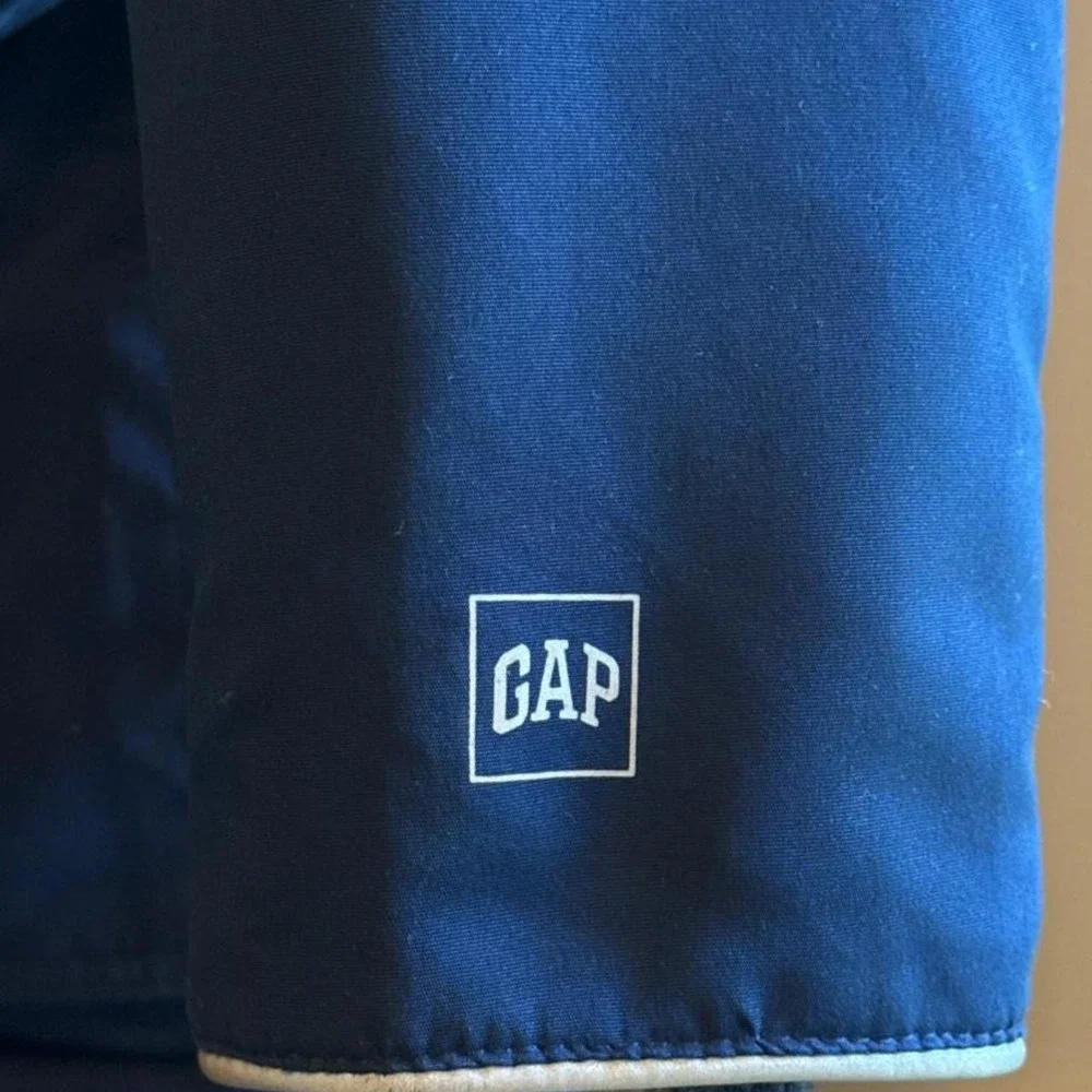 Gap Kids ColdControl Max Primaloft Parka Navy Blue Faux Fur Hood Coat L 10-11